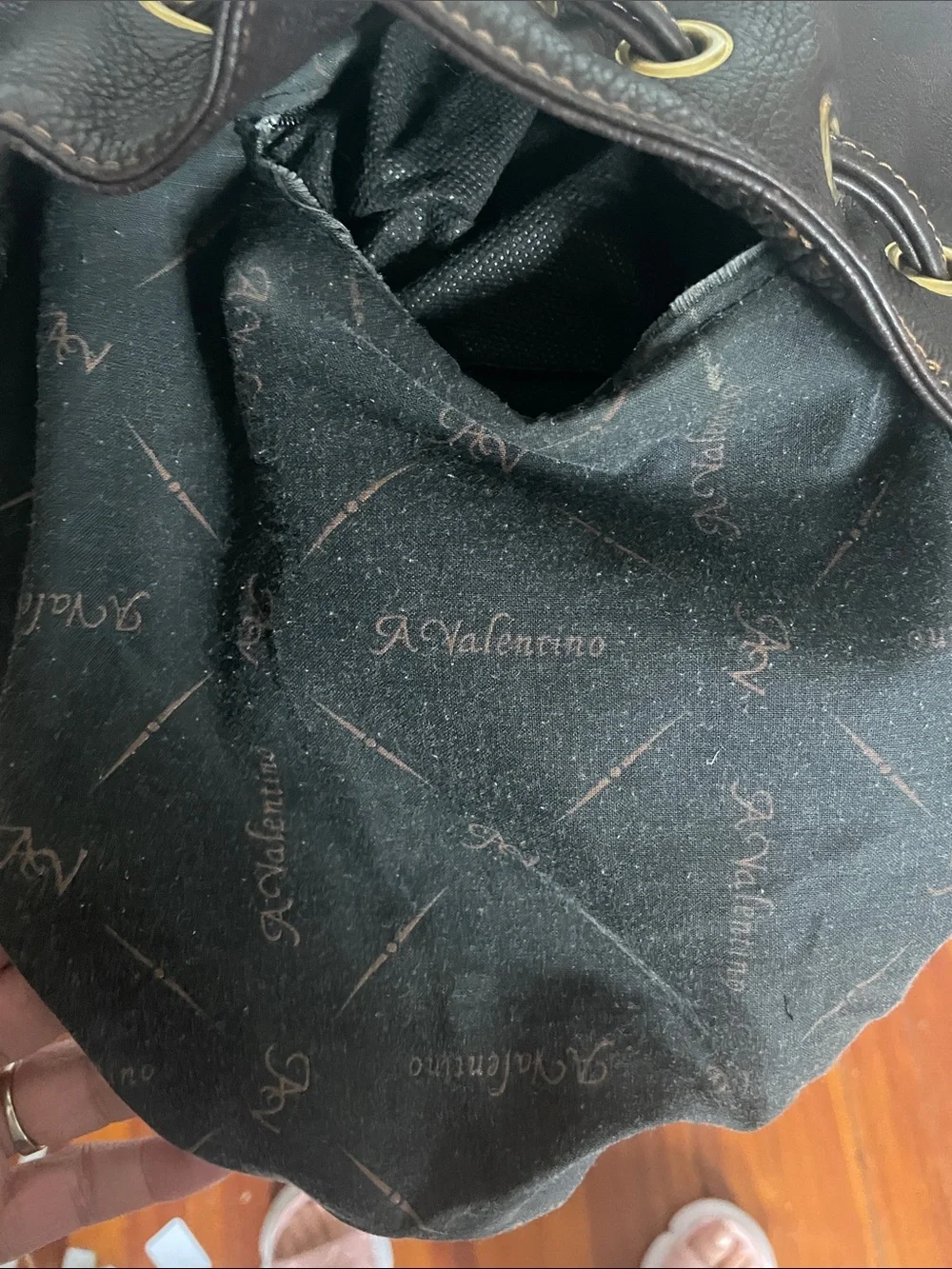 A Valentino Black Interior  Brown leather